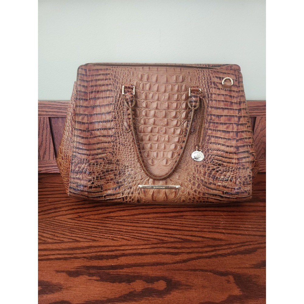 Pecan Brahmin‎ Finley Carryall leather satchel bag Large See Description